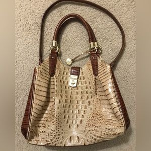 LARGE TWO TONE BROWN *BRAHMIN* HANDBAG